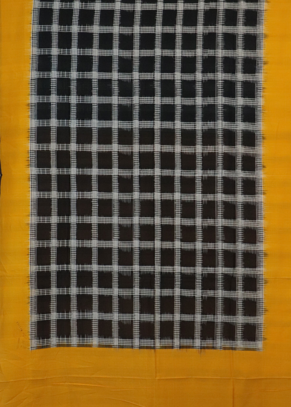 Black color with checkered pochampally cotton saree