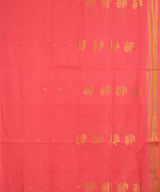 Brick pink handloom Rajahmundry fancy cotton saree