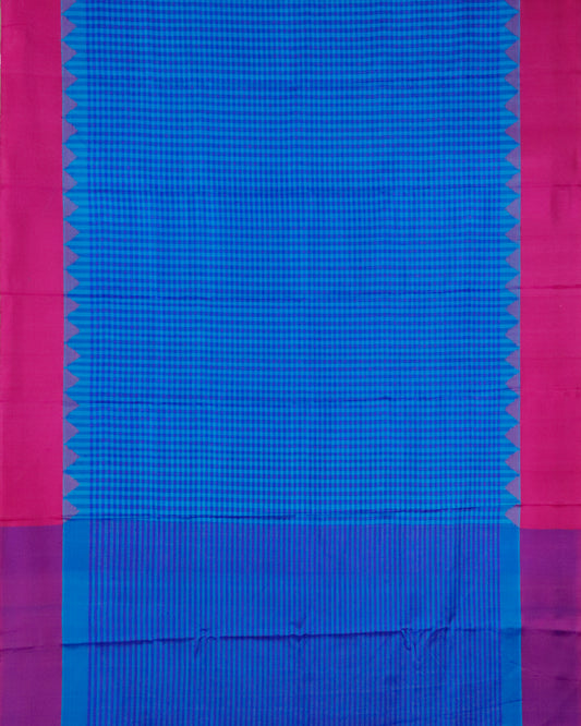 Blue color handloom Gadwal Silk saree