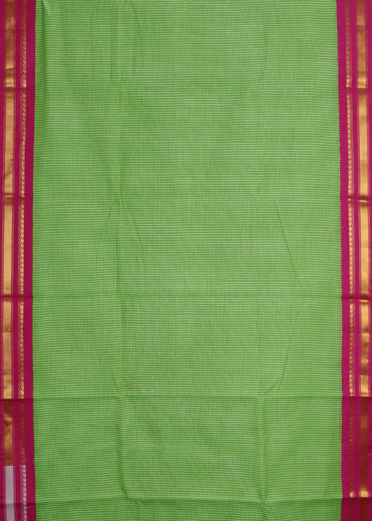 Forest green color Gadwal cotton saree