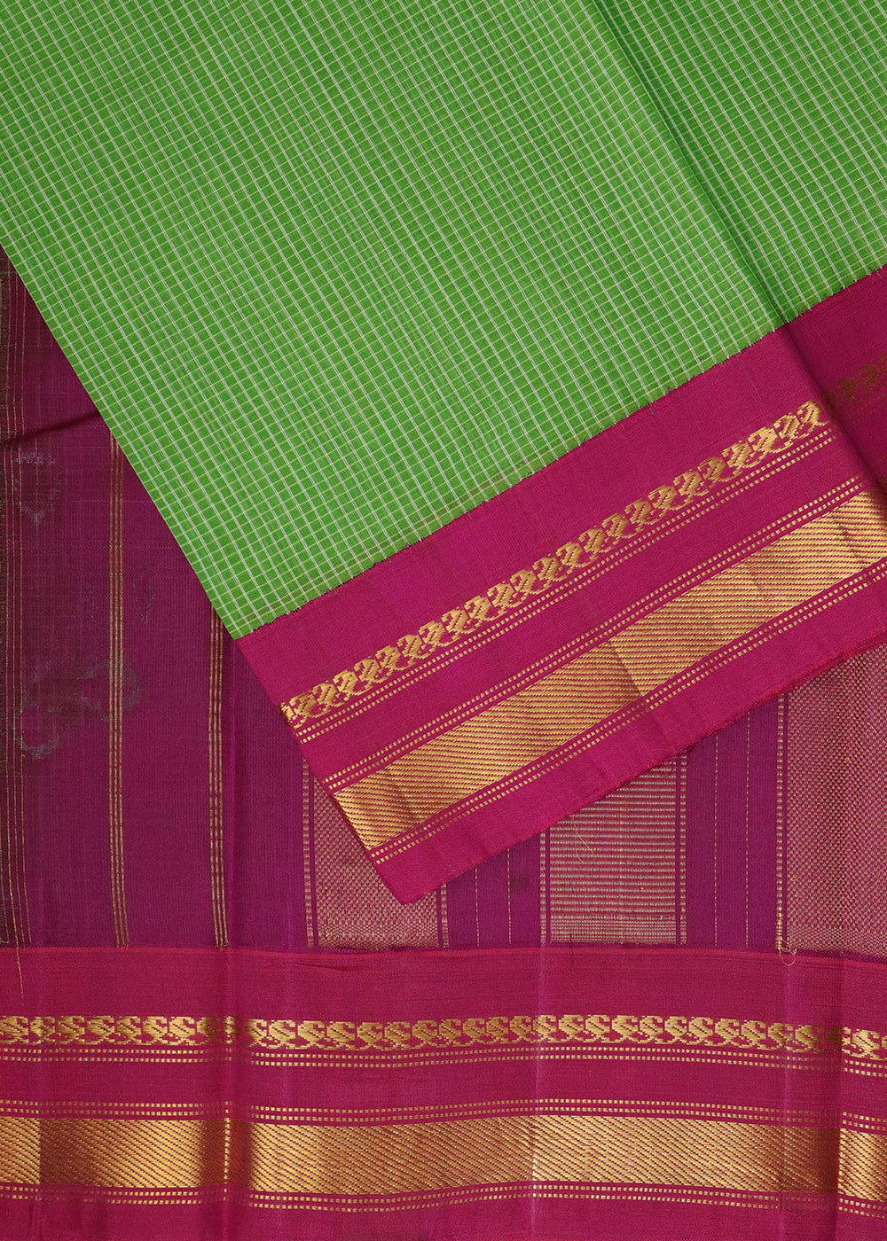 Forest green color Gadwal cotton saree