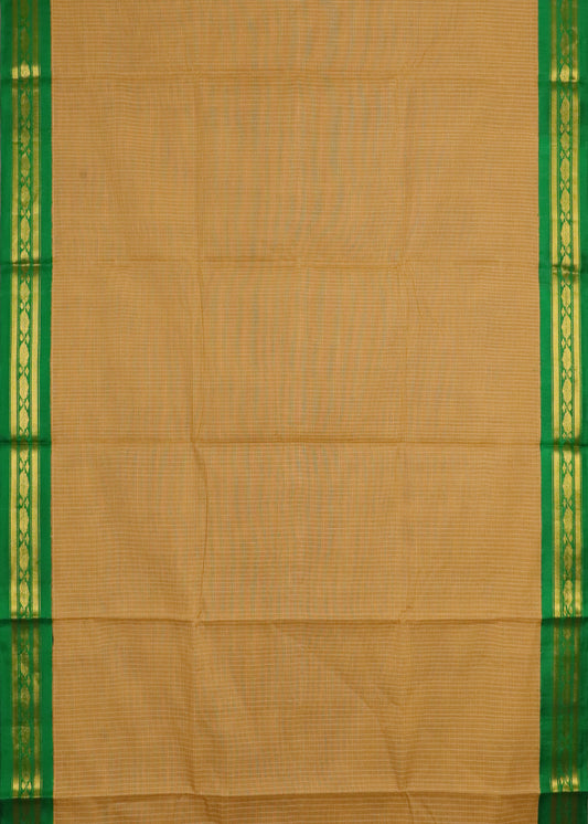 Tawny brown color Gadwal cotton saree