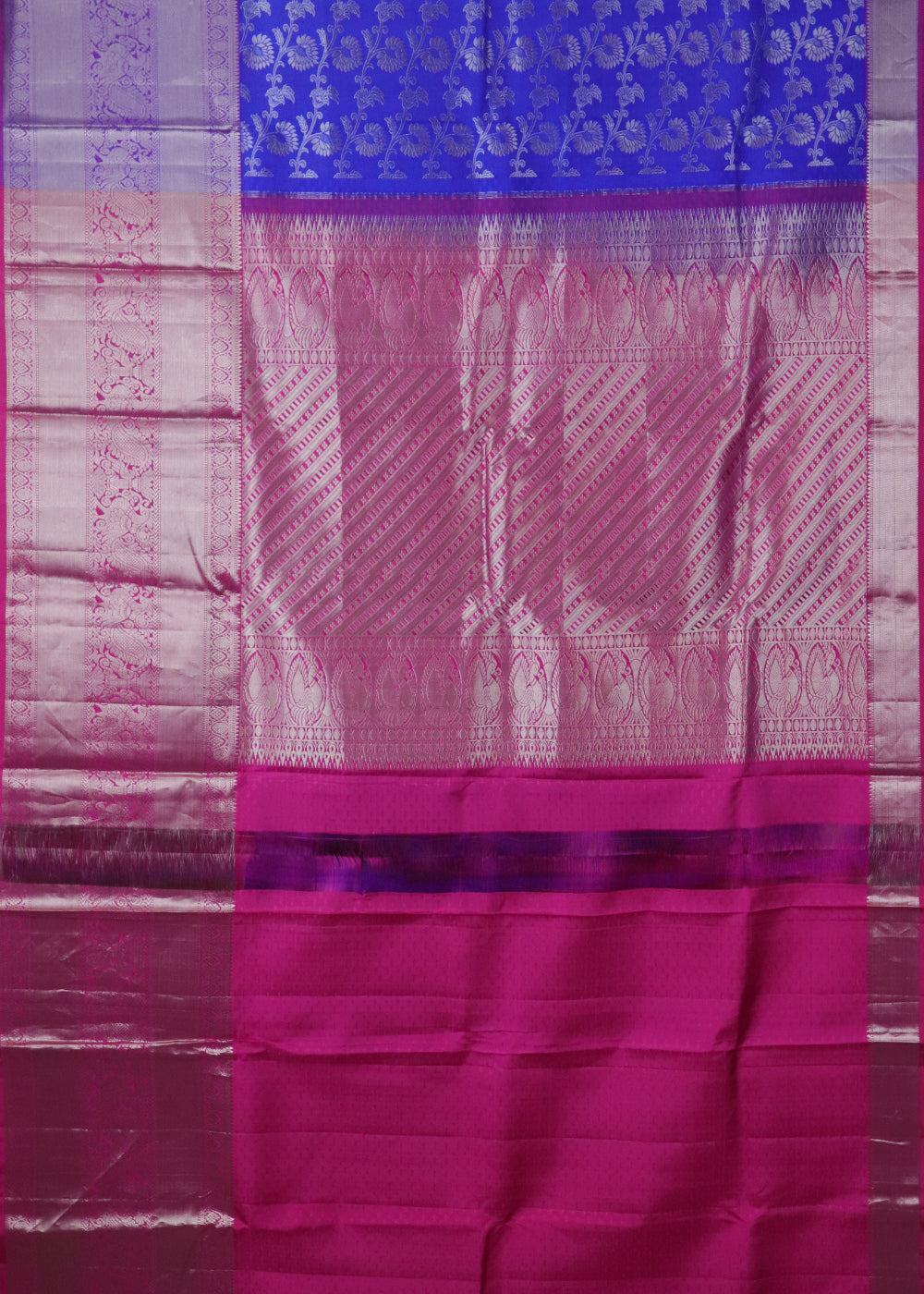 Dark blue color handloom madhavaram silk saree