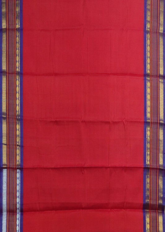 Ruby pink color Handloom Gadwal sico saree