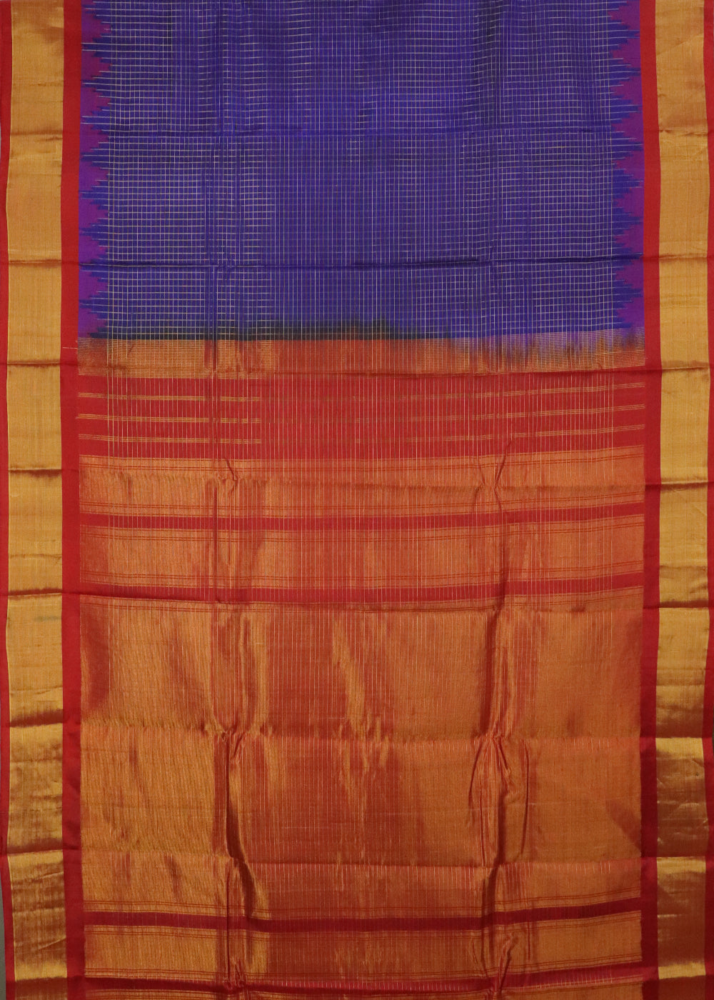 Blue color handloom Gadwal Silk saree