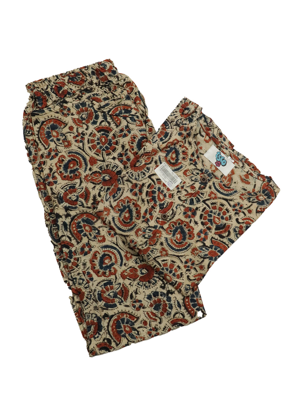 Beige-Multicolor Kalamkari night dress