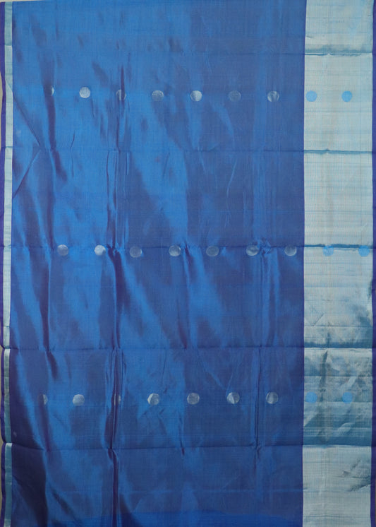 Yale blue color handloom venkatagiri sico saree
