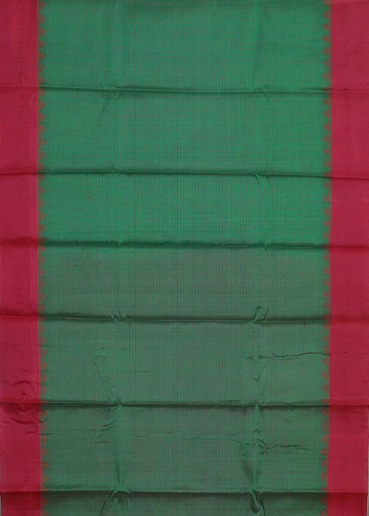 Hunter green color handloom Gadwal Silk saree