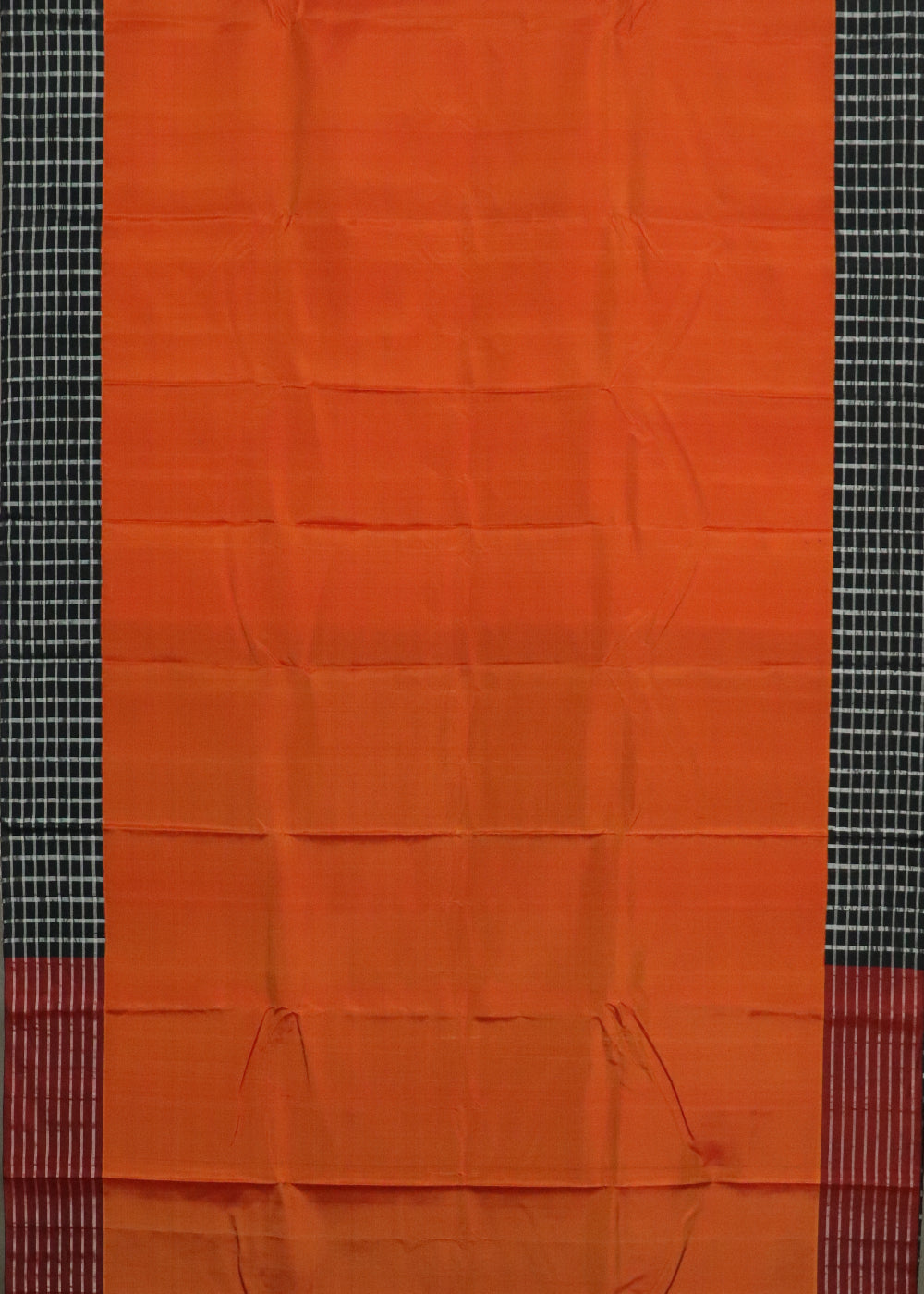 Pumpkin color handloom Gadwal Silk saree