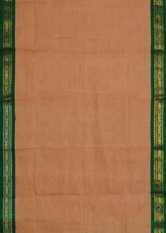 Cider orange color Gadwal cotton saree