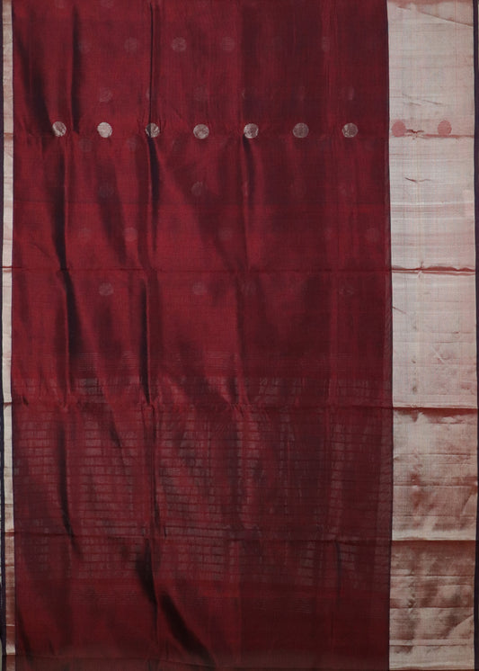 Barn red color handloom venkatagiri sico saree