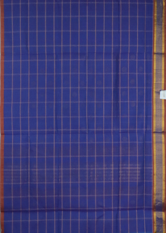 Egyptian blue color handloom venkatagiri cotton saree