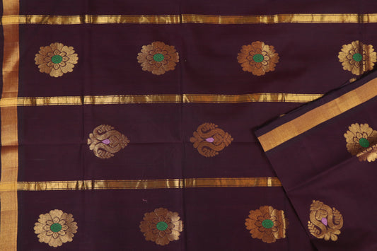 Mahogany red handloom Rajahmundry fancy cotton saree