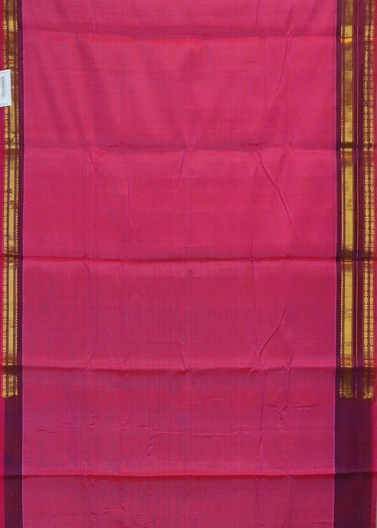 Hot pink color Handloom Gadwal sico saree