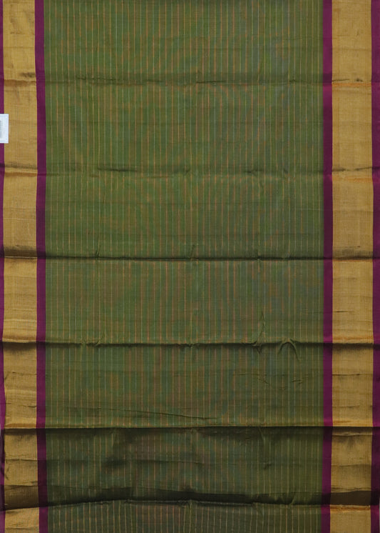 Army green color Handloom Gadwal sico saree