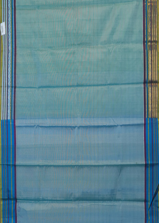Turkish blue color Handloom Gadwal sico saree