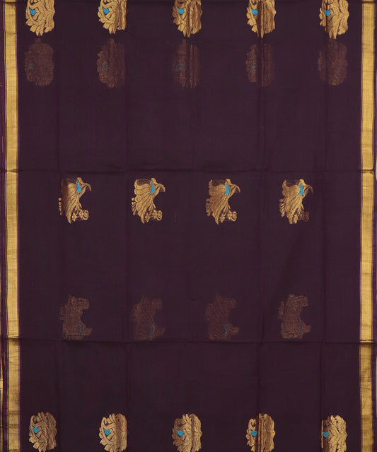 Mahogany red handloom Rajahmundry fancy cotton saree