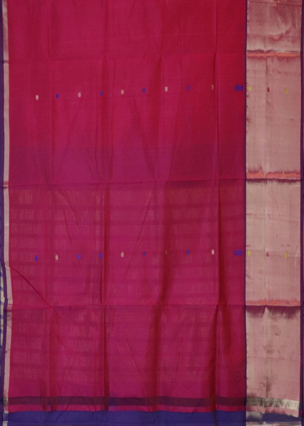 Ruby pink color handloom venkatagiri sico saree