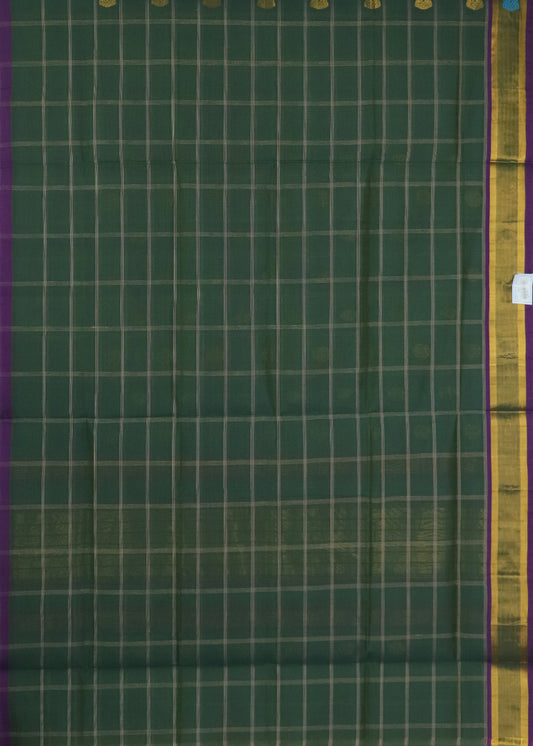 Hunter green color handloom venkatagiri cotton saree