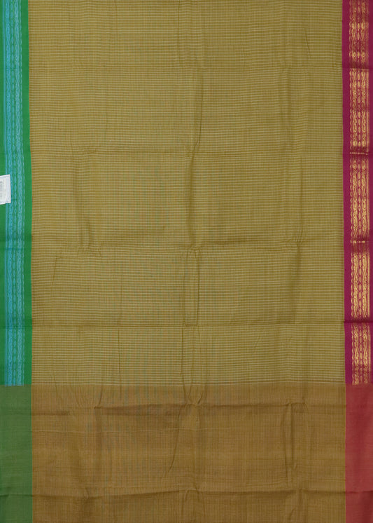 Peanut brown color Gadwal cotton saree