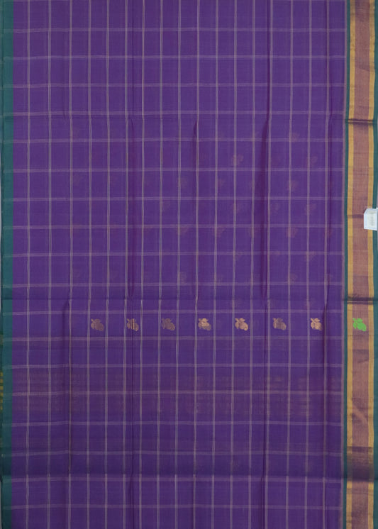 Grape violet color handloom venkatagiri cotton saree