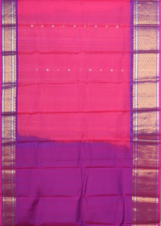 Magenta pink color Handloom Gadwal sico saree