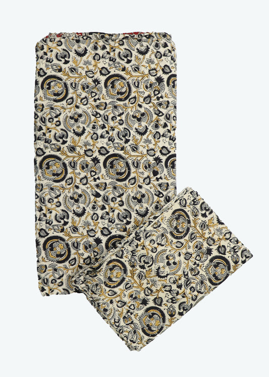 Kalamkari handblock print Cotton Double cot Bedsheet