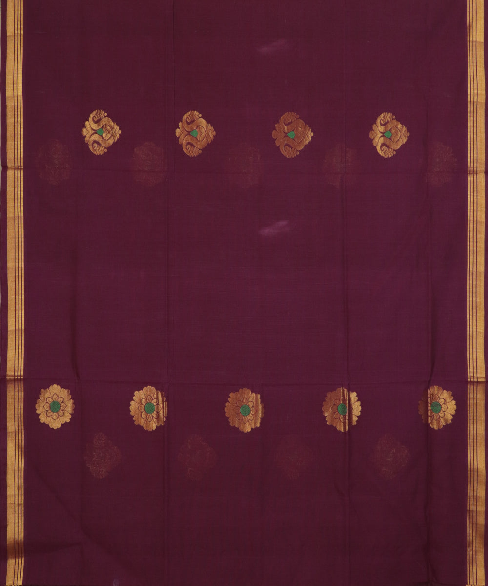 Barn red handloom Rajahmundry fancy cotton saree