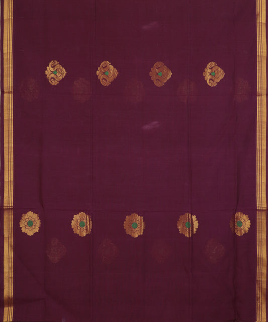 Barn red handloom Rajahmundry fancy cotton saree