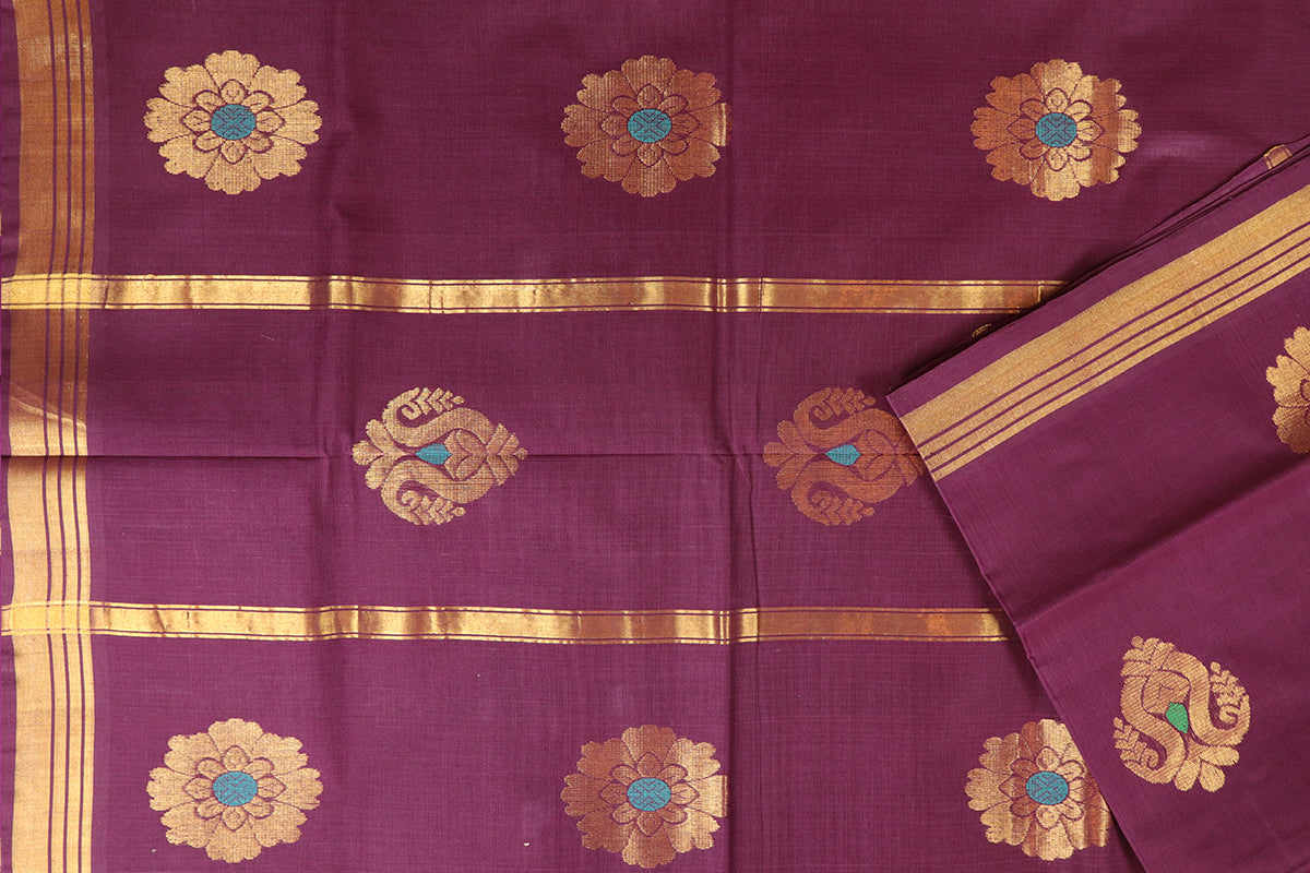 Barn red handloom Rajahmundry fancy cotton saree