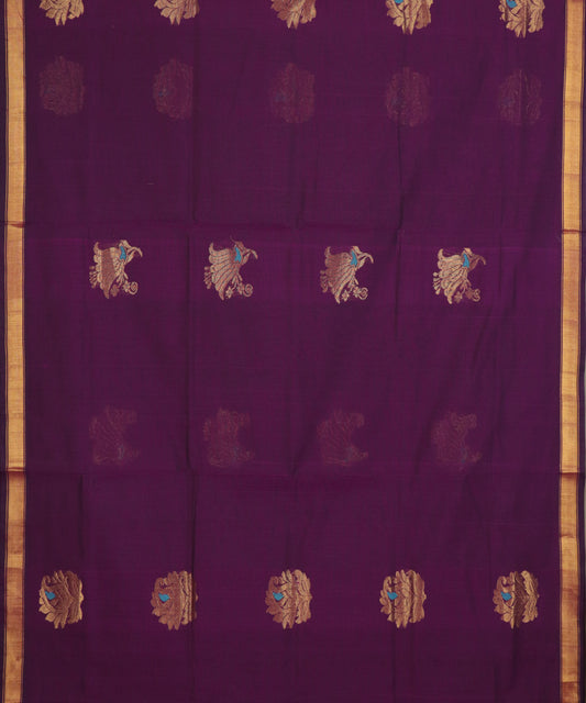 Byzantine violet handloom Rajahmundry fancy cotton saree
