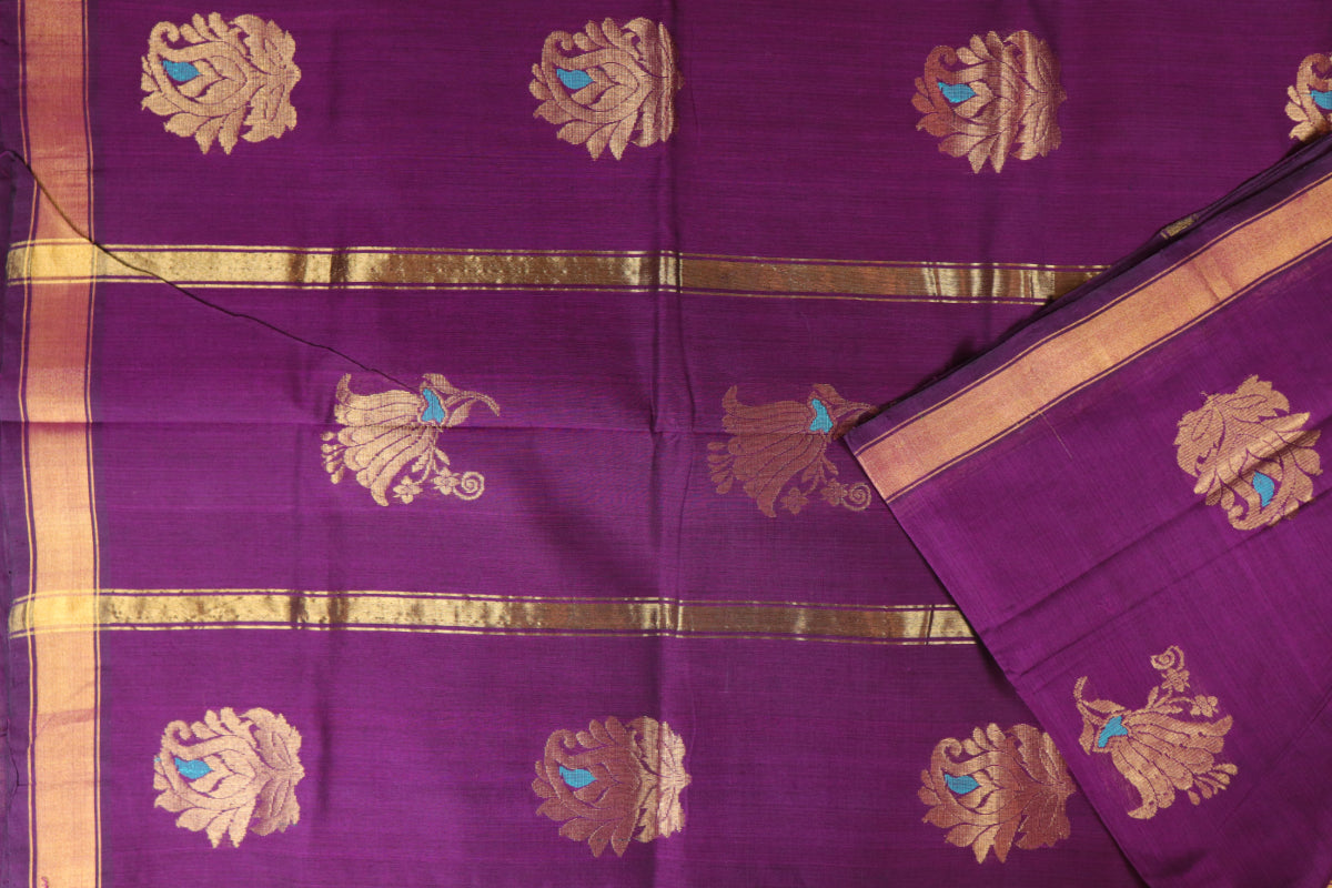 Byzantine violet handloom Rajahmundry fancy cotton saree
