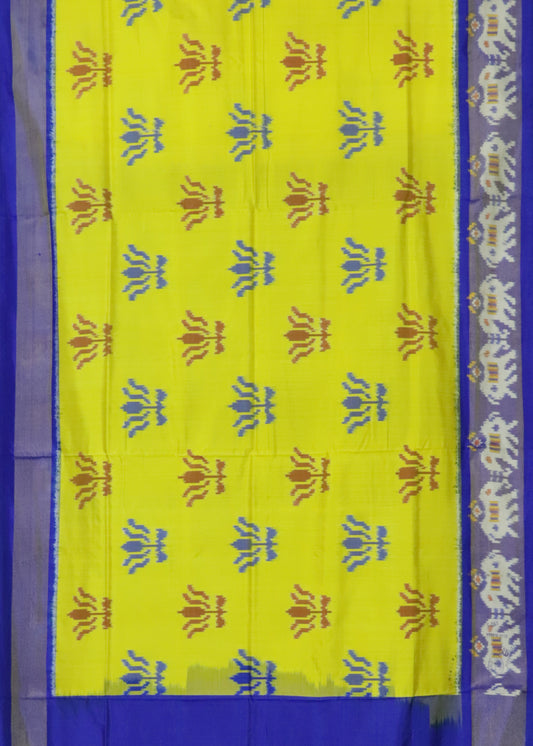 Yellow color handloom rajkot silk saree
