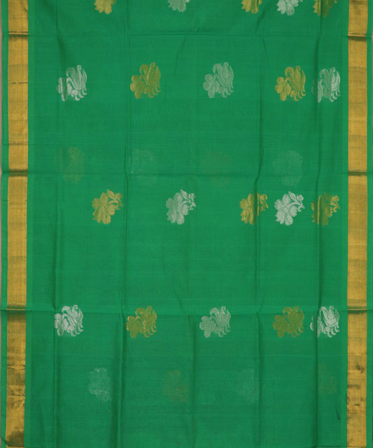 Forest green handloom Rajahmundry fancy cotton saree