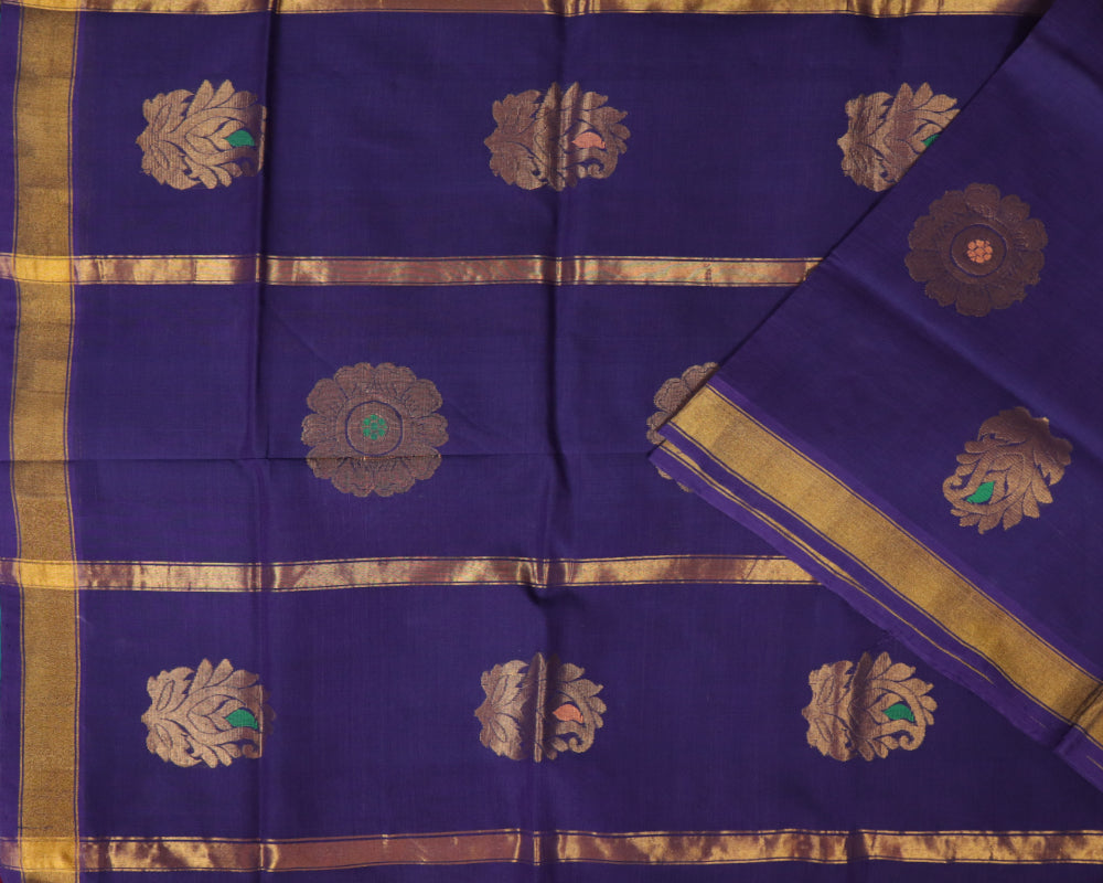Irish purple handloom Rajahmundry fancy cotton saree