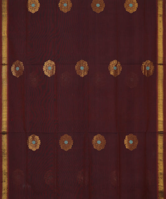 Barn red handloom Rajahmundry fancy cotton saree