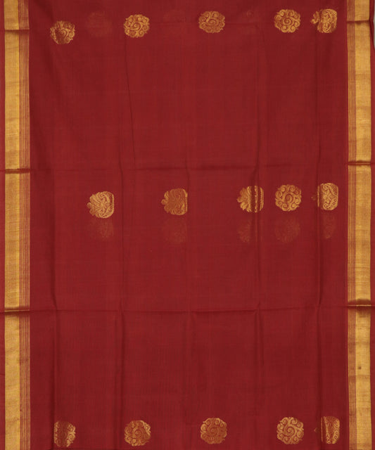 Carmine red handloom Rajahmundry fancy cotton saree
