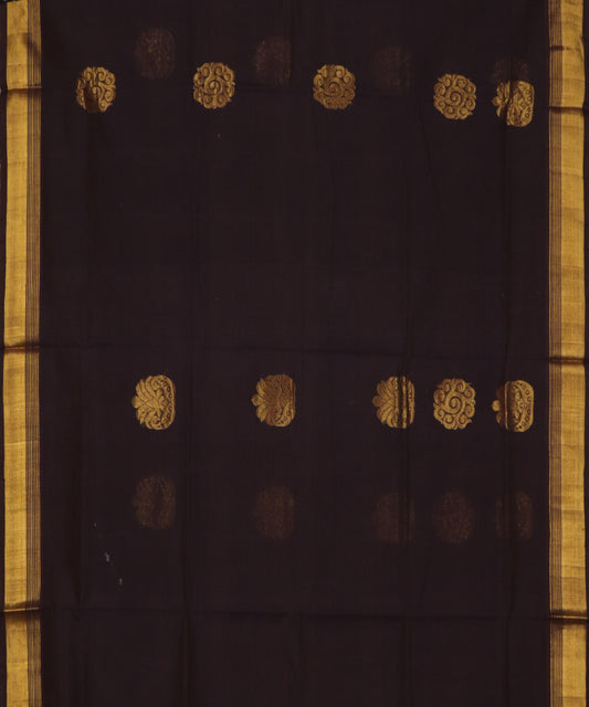 Dark chocolate handloom Rajahmundry fancy cotton saree