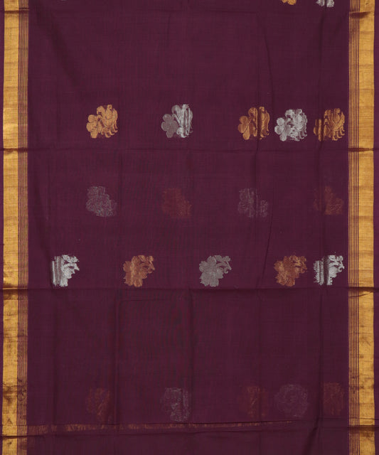 Byzantine violet handloom Rajahmundry fancy cotton saree