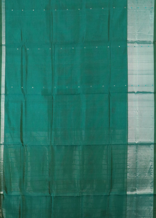 Sacramento green color handloom venkatagiri sico saree