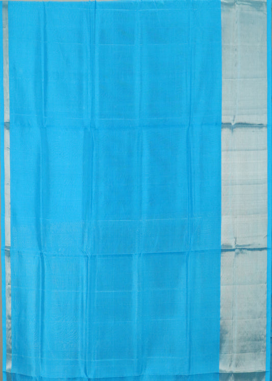 Olympic blue color handloom venkatagiri sico saree