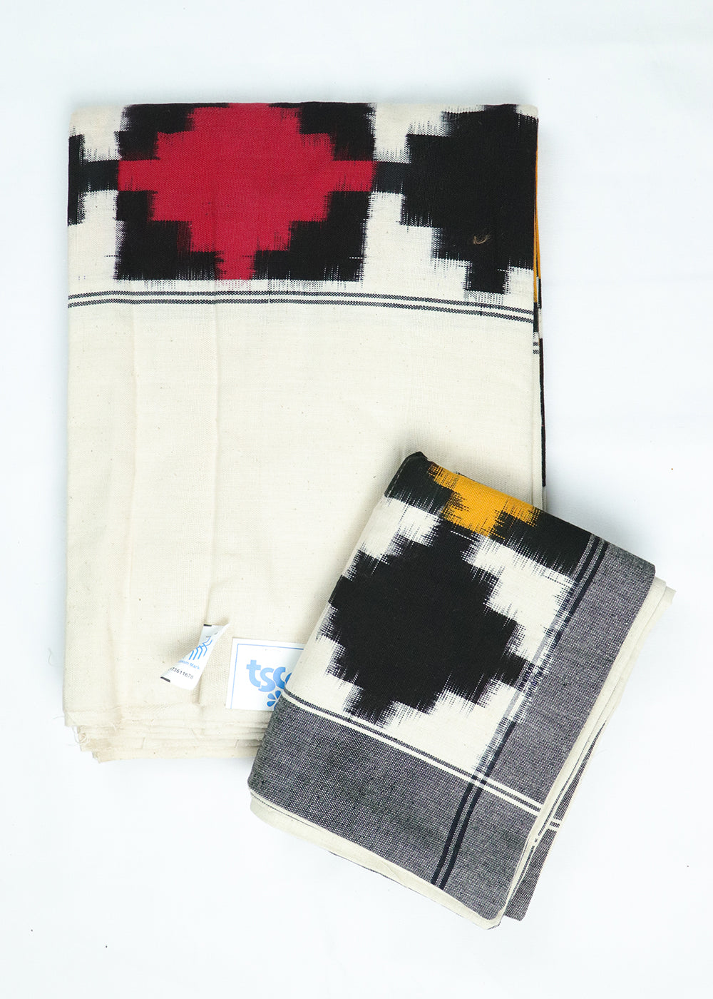 Multi-color handwoven ikat single cot bedsheet