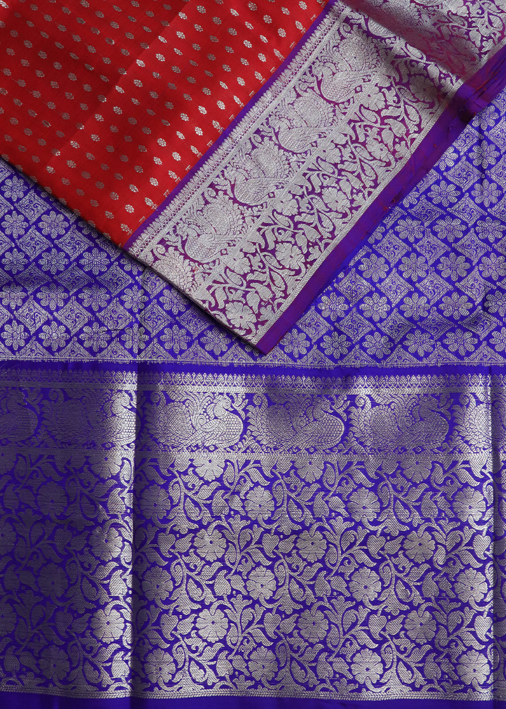 Barn red color handloom madhavaram silk saree