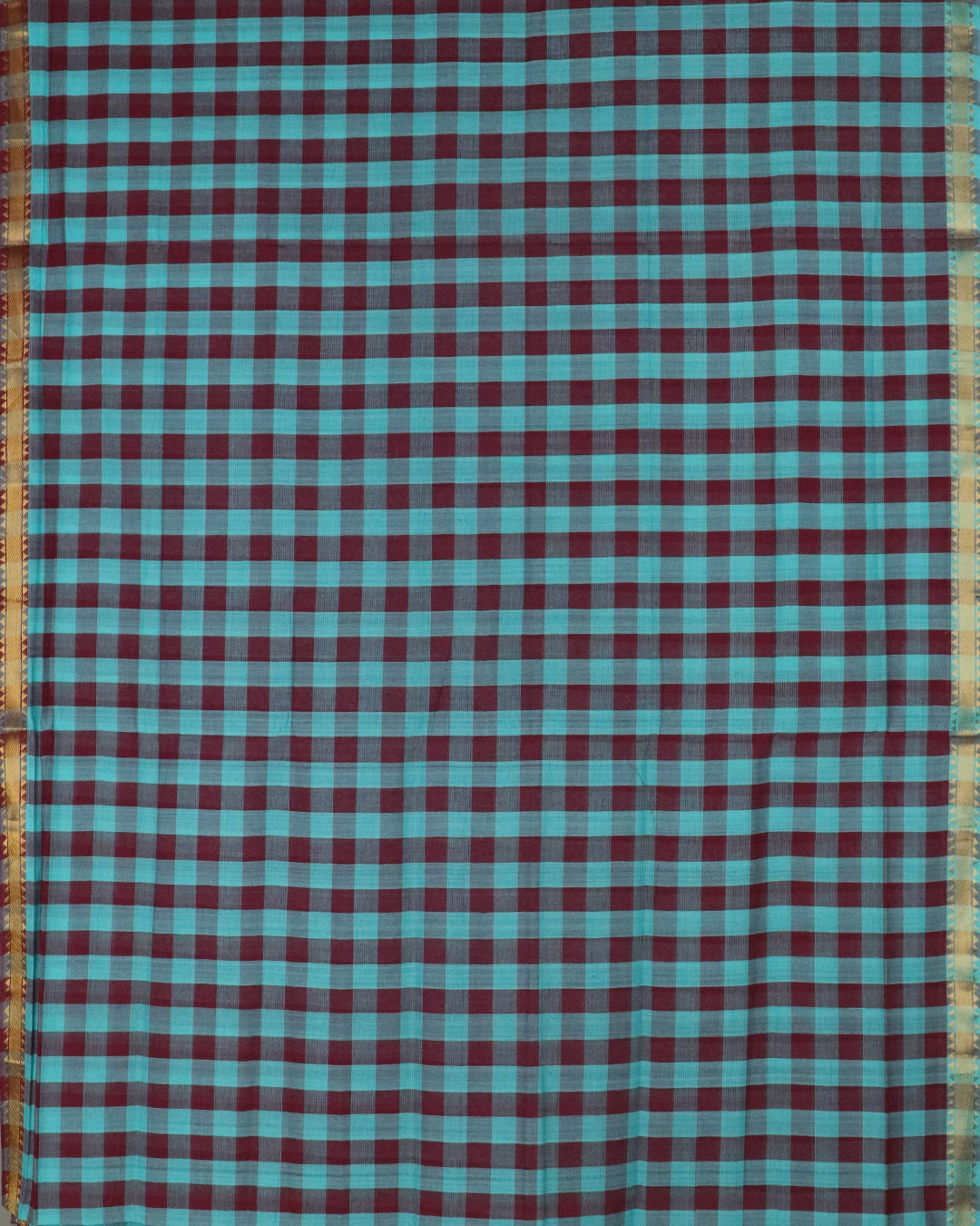 Turkish blue color mangalagiri cotton saree