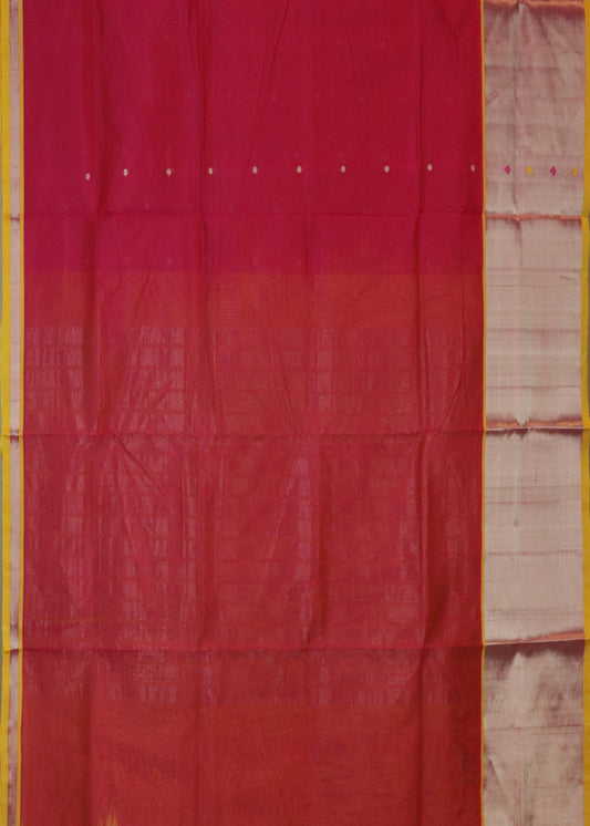 Ruby pink color handloom venkatagiri sico saree