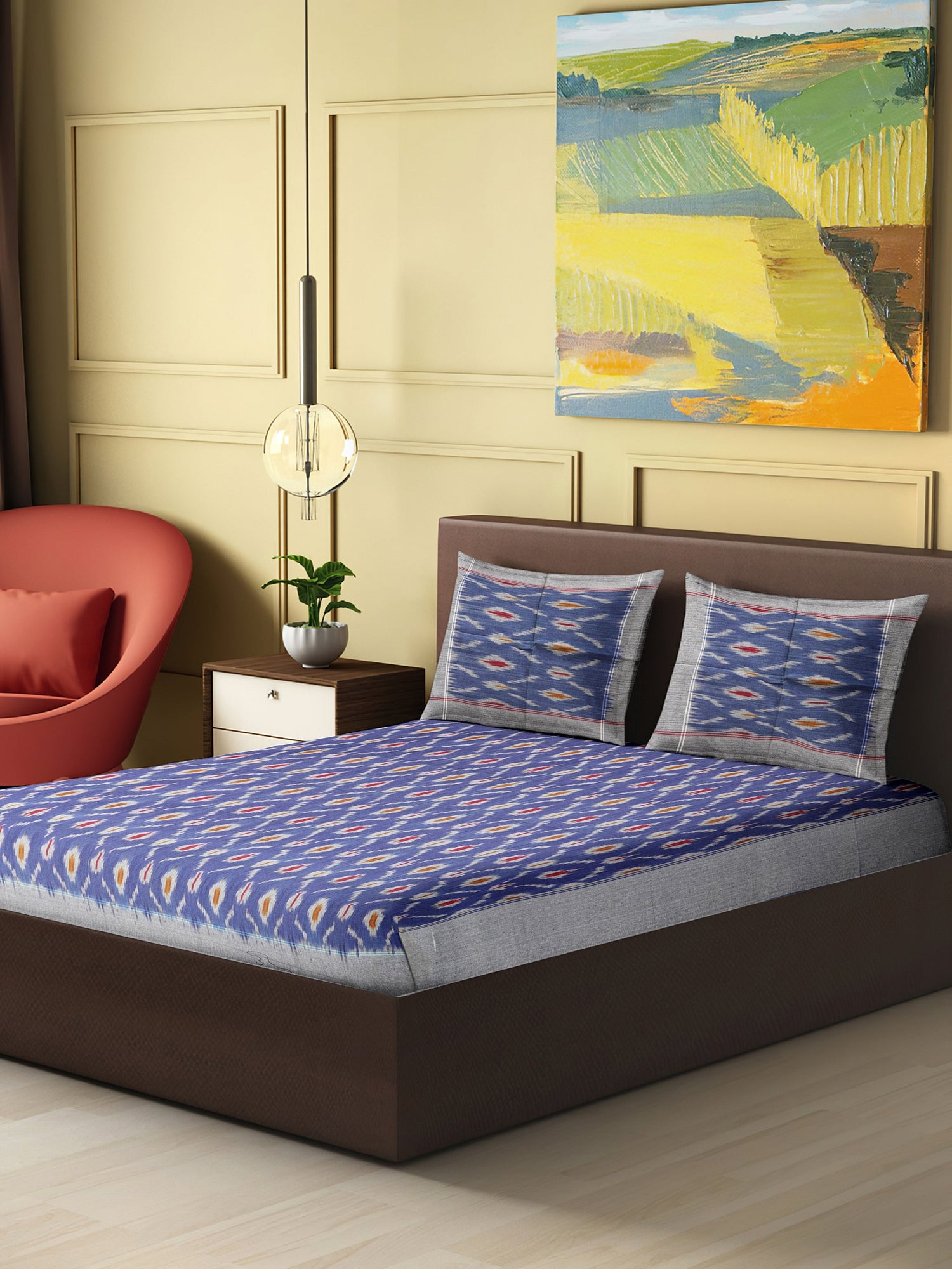 Pochampally single ikat bedsheets