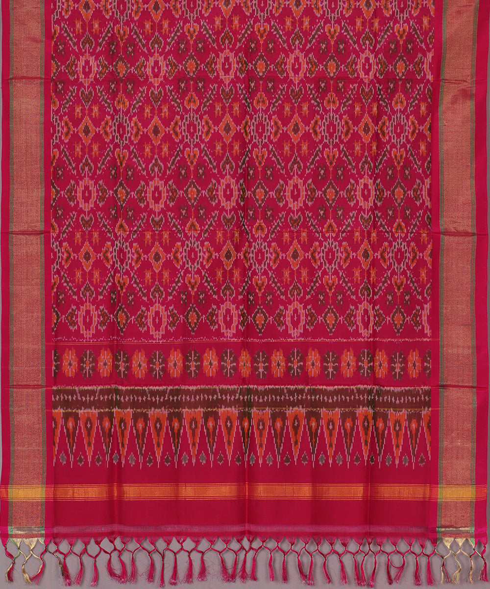 Hot pink handloom ikat sico dupattas