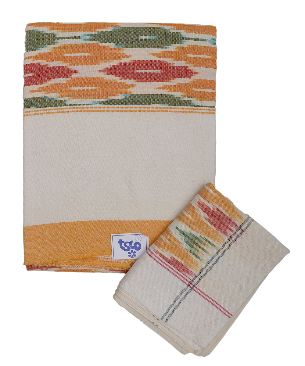 Multi-color handwoven pochampally single cot bedsheet