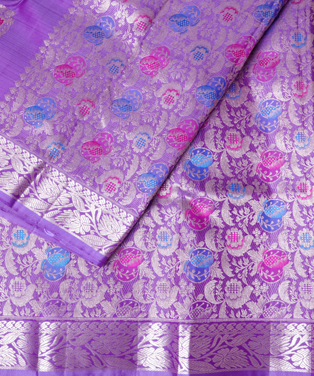 Amethyst violet handloom pitambari silk saree