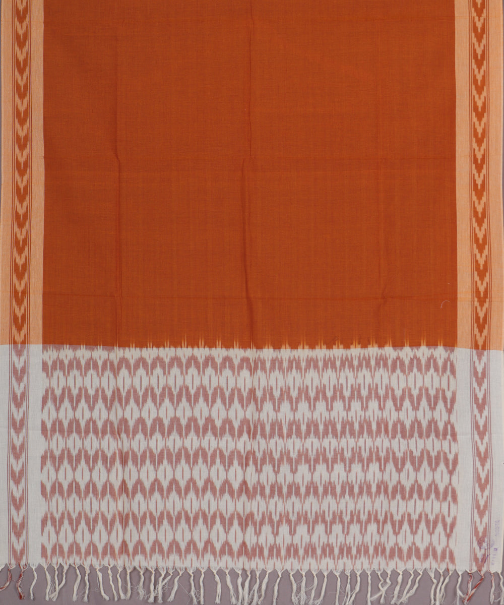 Russet brown color handloom cotton dupatta